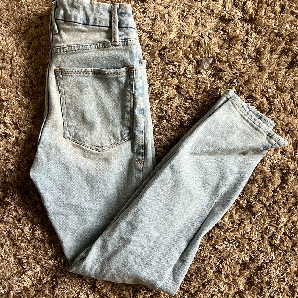 Good American Good Classic Fray Hem High Waist Skinny Jeans size 00 (24)